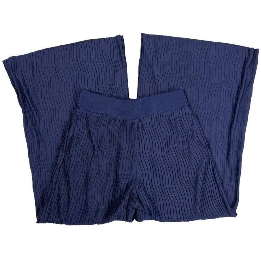 Anthropologie‎ Delano Womens Wide Leg Pants Size XS Pleated Palazzo Lined Navy